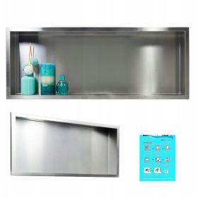    Balneo Wall-Box One mensola da bagno ad incasso 90 x 30 x 10 cm inox