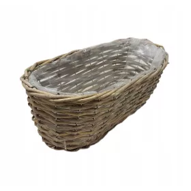  Fioriera da balcone in vimini 36 x 15 cm