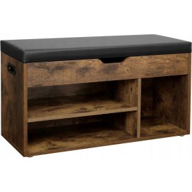    Scarpiera Songmics con seduta 80 x 44 x 30 cm tonalità marrone