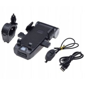    Luce per Bicicletta Anteriore 500 lm 3500mAh + Porta Cellulare Regolabile 68-98mm