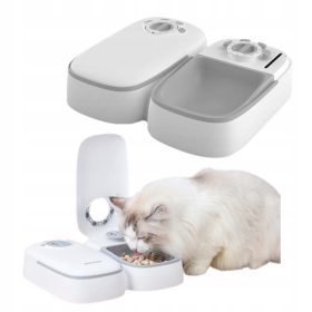    Distributore automatico di cibo PetWant che rallenta il consumo, bianco 0,3 l