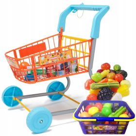    SET CESTINO E CARRELLO DELLA SPESA CON SUPERMERCATO FRUTTA E VERDURA