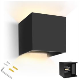    Lampada da parete da giardino nera con sorgente LED integrata da 12 W