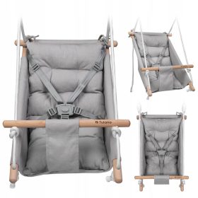    Culla Dondolo Dondolo Altalena per bambini TULANO Hop 40 Grigio-Bianco