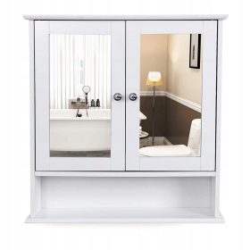    Mobile pensile Songmics con specchio, bianco, 13 x 56 x 58 cm