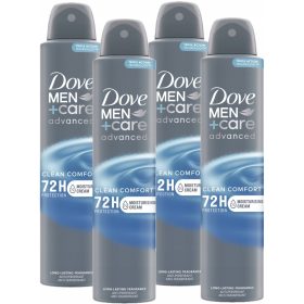  Dove Men+Care Clean Comfort Spray antitraspirante 4x200 ml