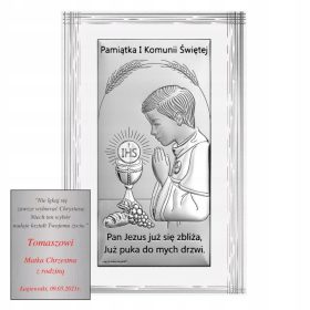  QUADRO IN ARGENTO RAGAZZO, SOUVENIR DI COMUNIONE