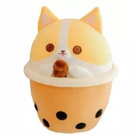    MASCOTTE PELUCHE BUBBLE TEA SWEET DOG DOG IN UNA TAZZA KAWAII 45 cm