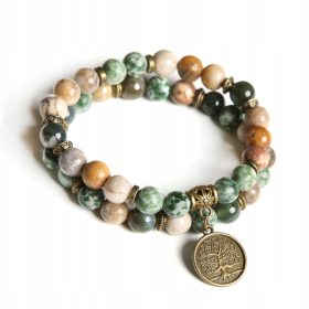    SET BRACCIALI DA DONNA 2in1 PIETRE NATURALI ALBERO DELLA VITA