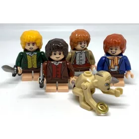    BLOCCHI SET DI 5 FIGURINE HOBBIT FRODO SAM MERRY PIPPIN GOLLUM SMEAGOL