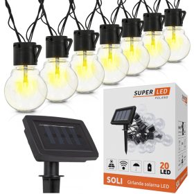  Catena luminosa solare SuperLED da 550 cm, nera