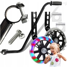    Ruote laterali per bicicletta MOMIX per ruota da 1216" + BASTONE DI APPRENDIMENTO CON MANIGLIA DI SPINTA GUIDA DELLA BICI