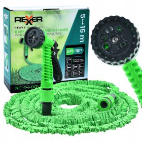    TUBO FLESSIBILE 5-15 M ESTENSIBILE + CONNETTORI + PISTOLA FORTE