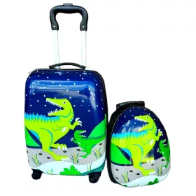  VALIGIA DA CABINA PER BAMBINI DINOSAURO + ZAINO