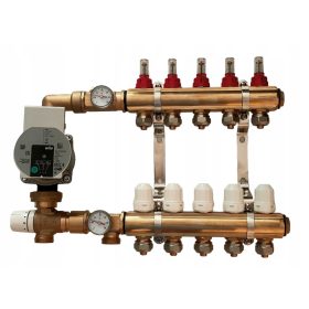    Collettore 6 per riscaldamento a pavimento con GRUPPO POMPA per riscaldamento a pavimento, pompa WILO