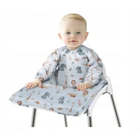    Bavaglino impermeabile a maniche lunghe fissato alla sedia per la pappa