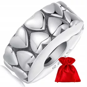    H009 Gemello connesso con cuori, cronometro, cristalli, charm in argento