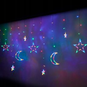  Lampade per tende a LED luna stelle 2,5m 138LED mul