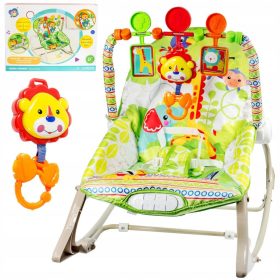    SECCHIO A DONDOLO PER NEONATI MUSICA ANIMALI + VIBRAZIONI GIOCATTOLI 3 IN 1