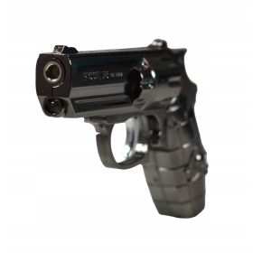    ACCENDINO BRUCIATORE LED TORCIA GUN METAL REVOLVER IN METALLO
