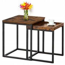    SoBuy Tavolino rettangolare fbt 50 x 40 x 60 cm, faggio scuro