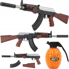    PALLONE PER FUCILE AK47 ASG IMITAZIONE 6MM REPLICA PISTOLA A SFERA + Palline per pistola Mat K-800T 6 mm 800 palline