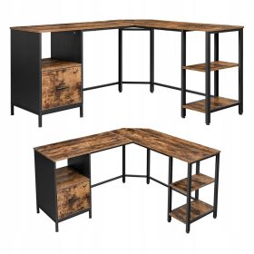    Scrivania angolare Vasagle LWD75X 150x137x75 cm nera e marrone