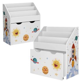    Libreria Mobile per bambini per giocattoli, libri con scatola organizer estraibile