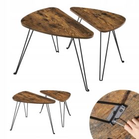    Tavolino Vasagle ZenderTextil 2021 60 x 38 x 47,5 cm tonalità di marrone