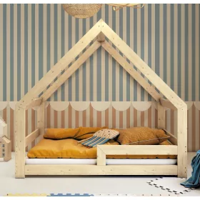    KrolikBeds Letto cottage, tetto piano, senza camino, 80 x 160 cm