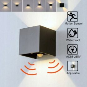    Lampada da parete da giardino nera (lampada da parete a LED) 12 W