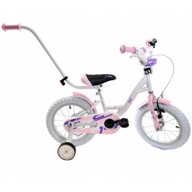    Midex bicicletta per bambini BICI PER RAGAZZA GUIDA CON RUOTE LATERALI Ruota da 14" bianca