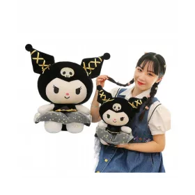    MASCOTTE COCCOLE KUROMI, NERO E ORO, 35CM, PELUCHE, BELLO AL TATTO