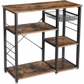    Ripiano ausiliario armadio da cucina isola loft vintage rustico rovere nero