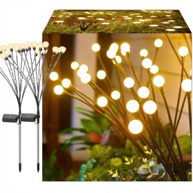    2 PZ 10LED LAMPADA SOLARE FIREFLY ALTALENA SFERE SFERA DA GIARDINO