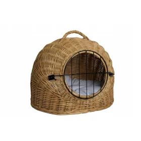    Cuccia per gatti Cuda in vimini, sfumature di marrone, rotonda, 50 cm x 40 cm