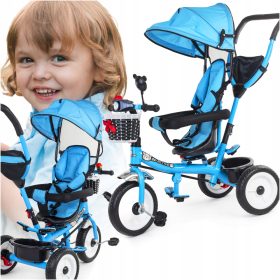    BE-ACTIVE.PL Triciclo Bicicletta Triciclo per bambini girevole 3 in 1 Bianco, Nero, Grigio