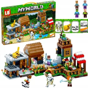    MY WORLD BLOCKS GRANDE VILLAGGIO FATTORIA 778 ELEMENTI ILLUMINAZIONE LED SET MINECRAFT