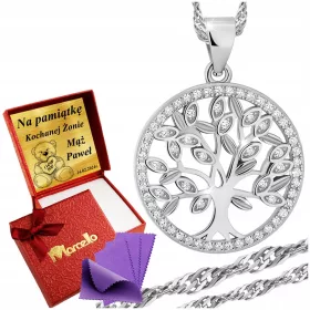    Catena in argento 925 Albero della felicità per donna Zirconi cubici incisi AAA