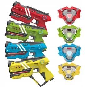    SET PISTOLA LASER 4 MODALITÀ PAINTBALL LASER TAG × 4 REGALO + GILET