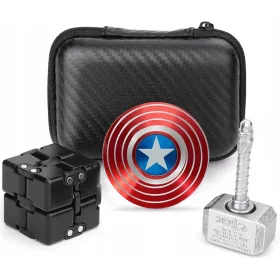    3 PEZZI FIDGET SPINNER GIOCATTOLI SENSORIALI IN METALLO CUBO ADHD PER BAMBINI