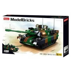    Sluban Model Bricks B0839 Leopard Tank 766 pz + Certificato "Super Bricks Constructor".