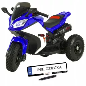    Motocicletta per bambini a batteria + ruote gonfiabili + Pelle + LED