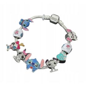    BRACCIALE MODULARE STICH AKSOLOT Lilo&Stitch CON CIONDOLI 17 CM
