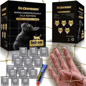   RETE DA BALCONE CON FILO PREMIUM PER GATTI SENZA SET DI FORATURA 2x3m
