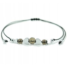    Bracciale Celebrity, QUARZO FUME', ematite, pace, coraggio