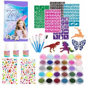    TATUAGGI GRANDE MEGA SET GLITTER MODELLI CON MOTIVI GLITTER LAVABILI