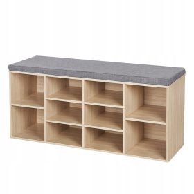    Scarpiera Songmics con seduta 104 x 48 x 30 cm in faggio chiaro