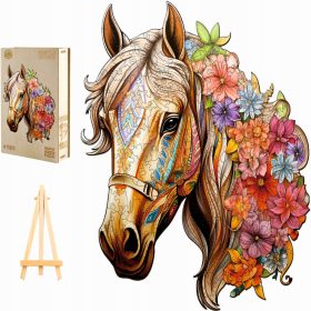    GRANDE PUZZLE CAVALLO IN LEGNO 270 PEZZI BELLA CAVALLA IN SCATOLA DI LEGNO