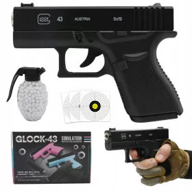    GLOCK PISTOLA CORTA GIOCATTOLO METALLO METALLO 6mm ASG 800 PALLINE GRATIS